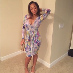 Graffiti print sexy dress